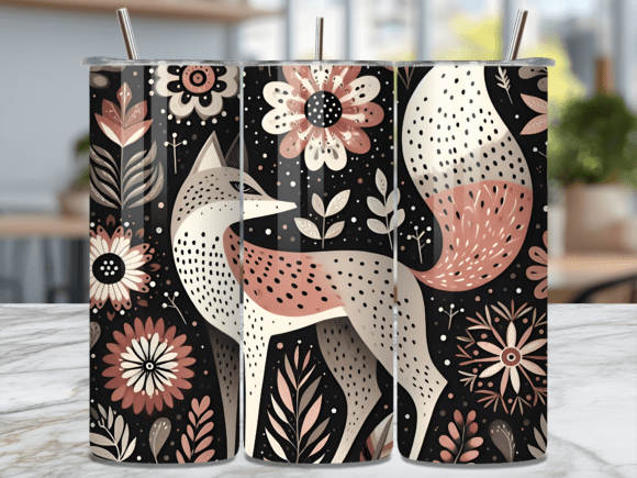 Download Floral and Pumpkin Fox Tumbler Wrap - Premium Resources