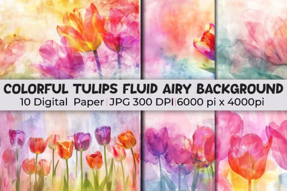 Download Colorful Tulips Fluid Airy Backgrounds - Premium Resources